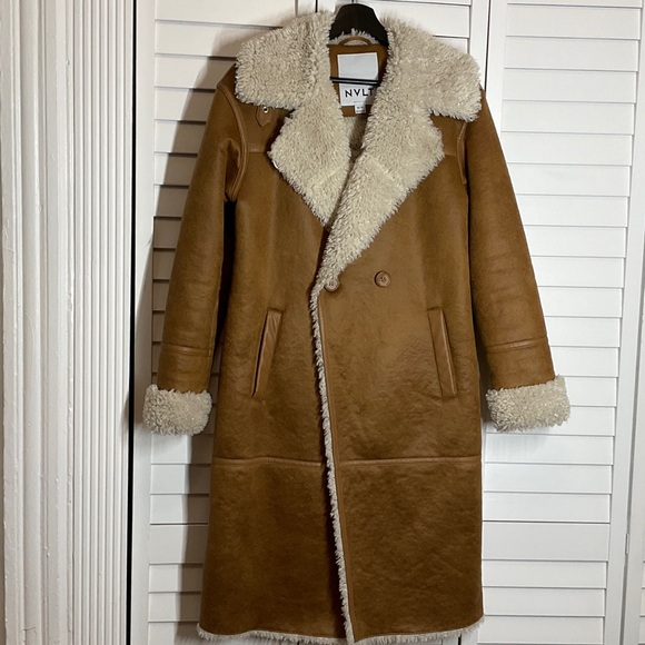 NVLT Vegan Shearling Winter Coat - Picture 2 of 5